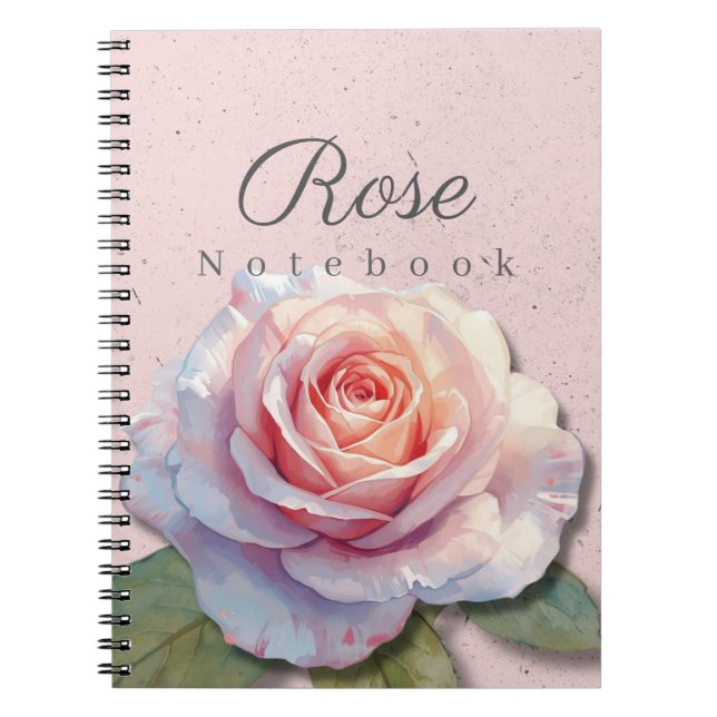 Carnet Floral Rose Nom | Journal Rose (Devant)