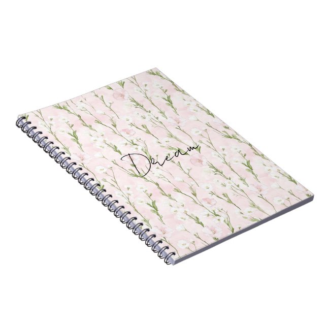 Carnet Floral rose pâle (Côté Droit)