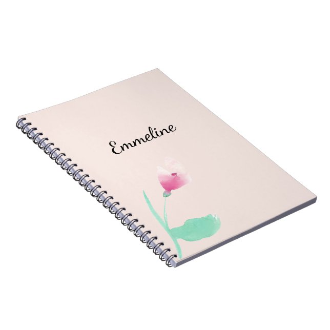 Carnet Floral rose pâle (Côté Droit)