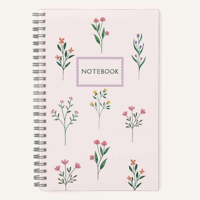Carnet floral rose personnalisé (Recto)