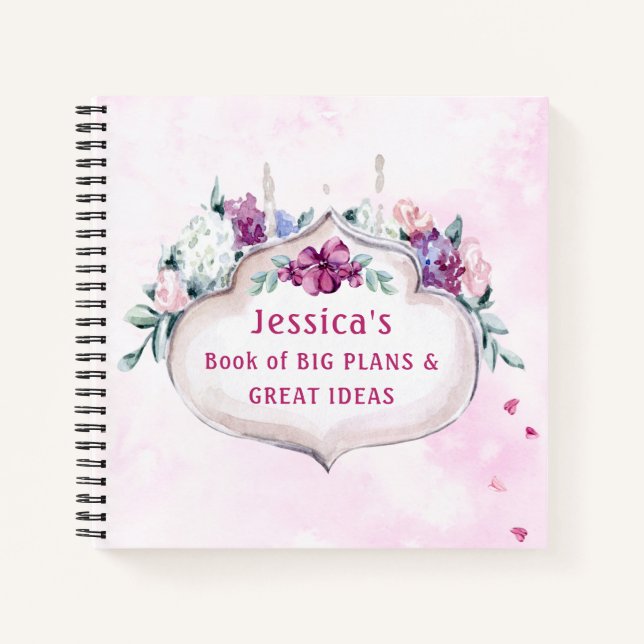 Carnet Floral rose | Plans et grandes idées (Devant)