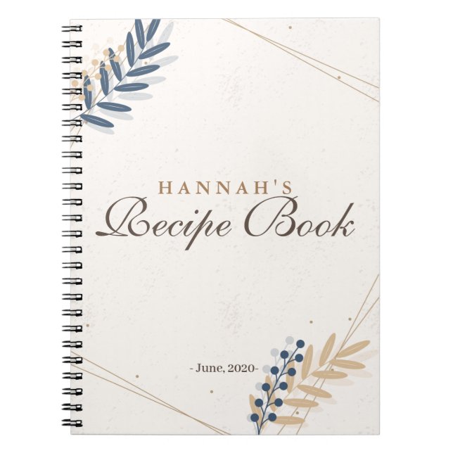 Carnet Floral Rustic Navy Blue Gold Fête des mariées Rece (Devant)