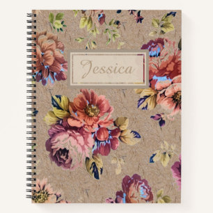 Carnet Floral rustique vintage