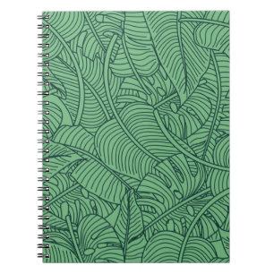 Carnet Floral sans couture motif avec feuilles. dos tropi