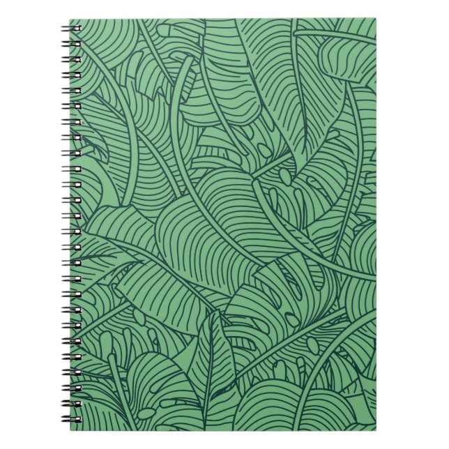 Carnet Floral sans couture motif avec feuilles. dos tropi (Devant)