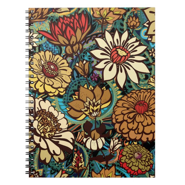 Carnet Floral sans couture motif, design d'impression ori (Devant)