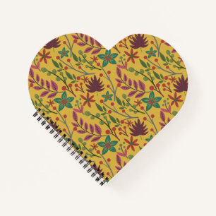 Carnet Floral sans couture motif fleurs jaunes et feuille