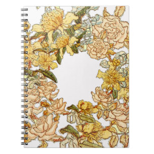 Carnet Floral Spring Wreath Flower Pink Flowers Art