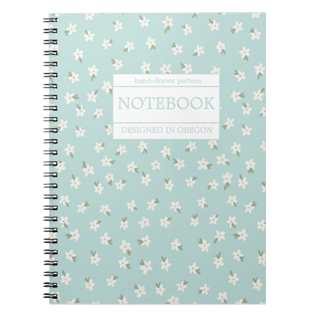 Carnet Floral Turquoise clair (Devant)
