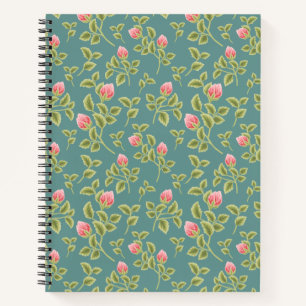 Carnet Floral vert et rose