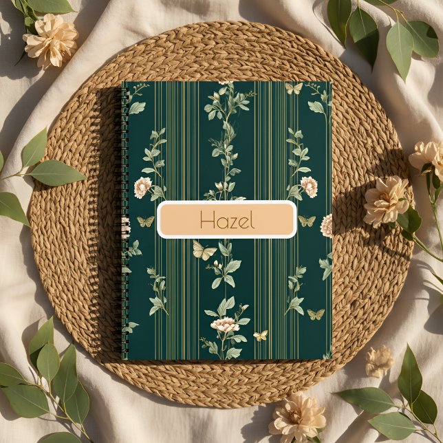 Carnet Floral Vert Luxueux (Créateur téléchargé)