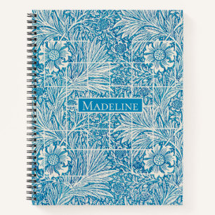 Carnet Floral Vintage bleu et blanc