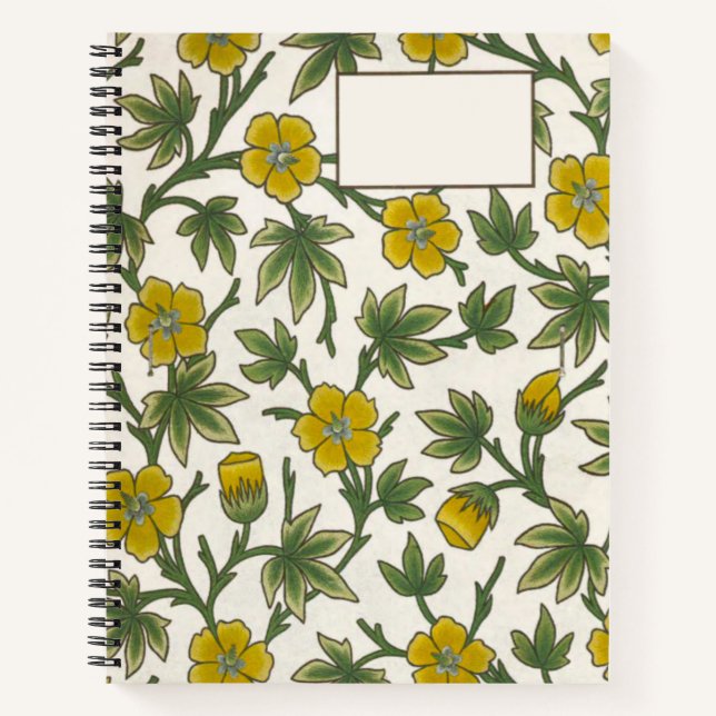 Carnet Floral vintage jaune (Devant)