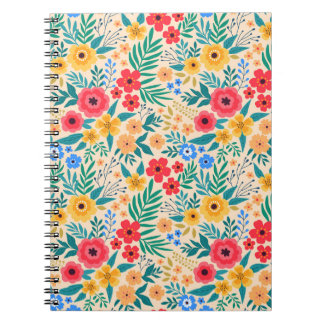 Carnet Floral vintage, Petites Fleurs Colorées.
