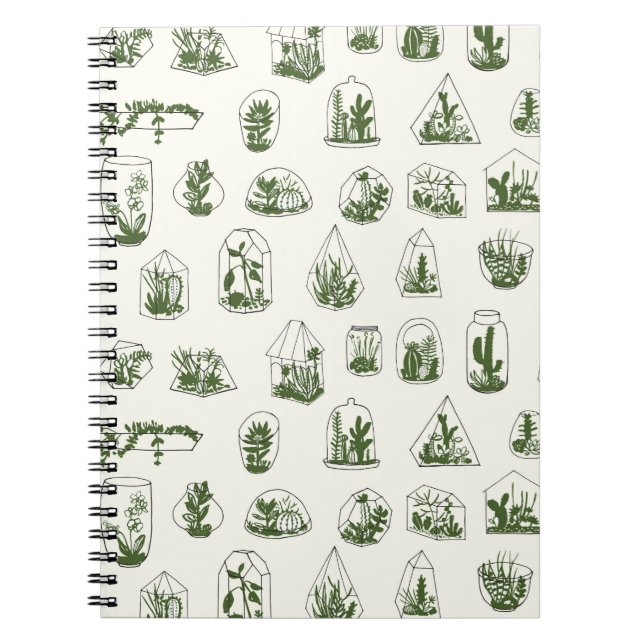 Carnet Florarium géométrique avec motif succulent.  (Devant)