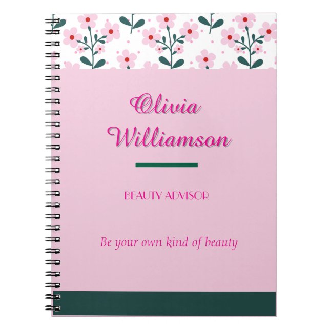 Carnet Flore chic et bloc couleur (Devant)