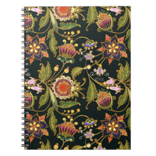 Carnet Flore décorative : Acrylique Golden Purple.