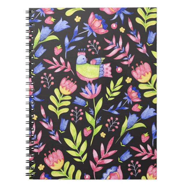 Carnet Flore printanière : Motif imperméable (Devant)