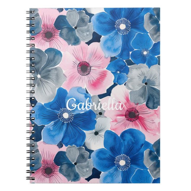 Carnet Flore rose chic (Devant)