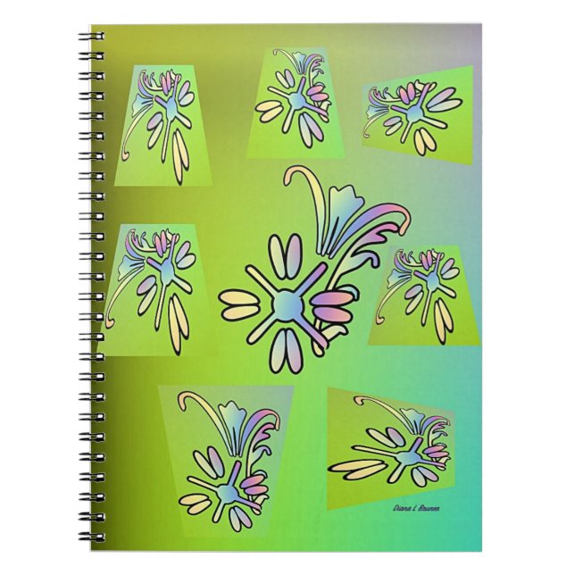 CARNET FLORE VERTE PURPLE (Devant)