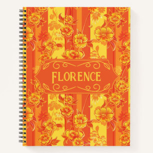 Carnet Florence Jaune et Orange Floral Deluxe