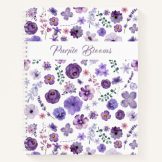 Carnet Flores pourpres - Jardin Floral motif élégant