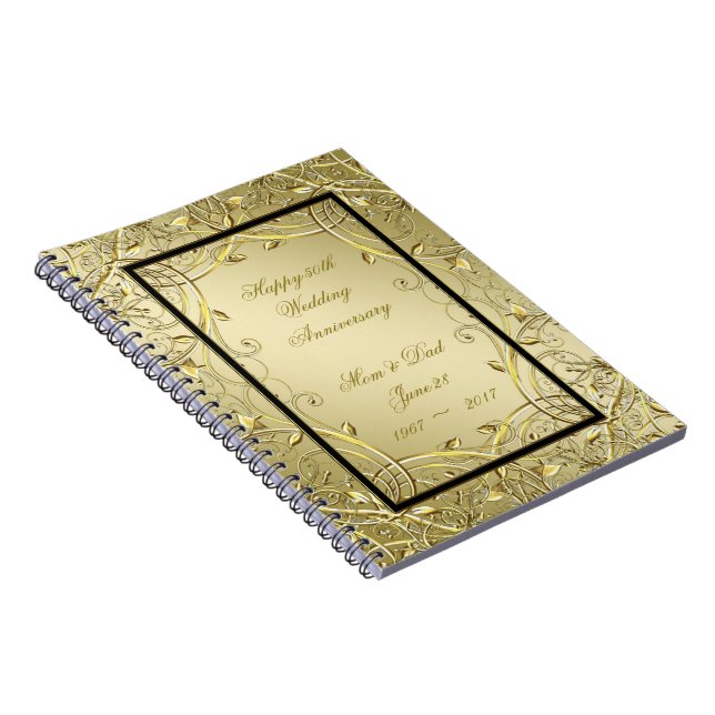 Carnet Florish Gold Black 50e anniversaire Mariage (Côté Droit)