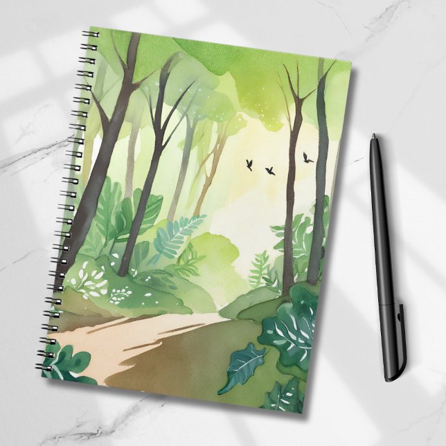Carnet Flourishing Green Forest | Nature Watercolor (Créateur téléchargé)