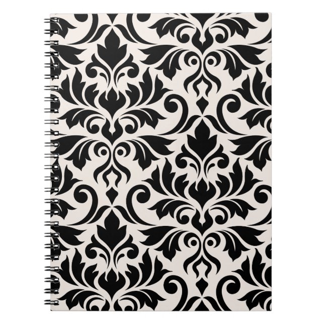 Carnet Flourissant Damask Art I Black on Cream (Devant)