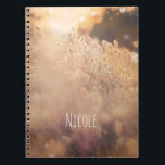 Carnet Flower Field Rustic Country Sunset Dusk Personnali<br><div class="desc">Flower Field Rustic Country Sunset Dusk Carnet personnalisé. Customisez le devant avec ou sans texte.</div>