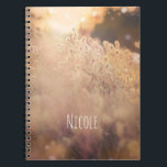 Carnet Flower Field Rustic Country Sunset Dusk Personnali<br><div class="desc">Flower Field Rustic Country Sunset Dusk Carnet personnalisé. Customisez le devant avec ou sans texte.</div>