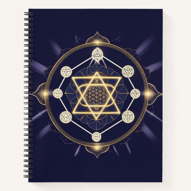 Carnet Flower of Infinity — Sacred Geometry Celestial (Devant)