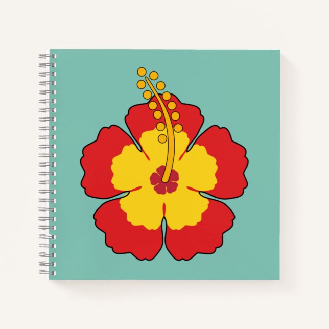 Carnet Flower rouge hibiscus (Devant)