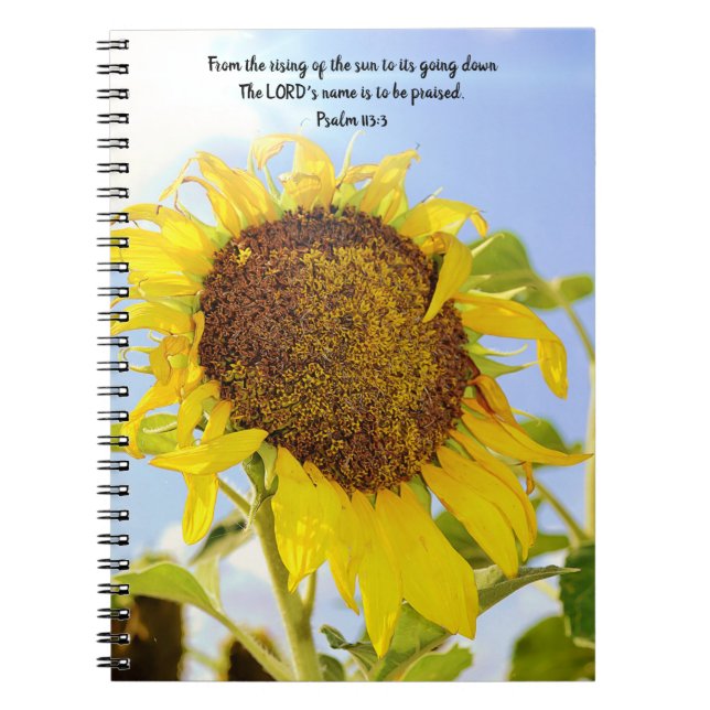 Carnet Flowers of Faith Sun Sunflower Scripture Notebook (Devant)