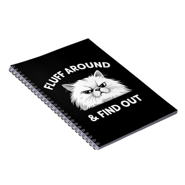 Carnet Fluff Around Funny Sarcastic Cat Lady Quote Humor  (Côté Droit)