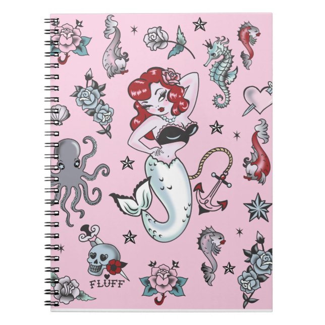 Carnet Fluff Molly Mermaid Notebook rose (Devant)