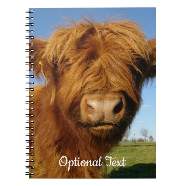 Carnet Fluffy Scottish Highland Cow (Devant)