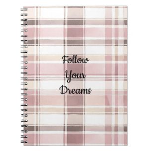 Carnet Flush Rose Creme bandes Brown