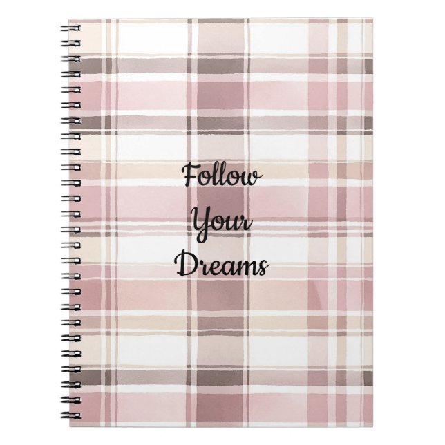 Carnet Flush Rose Creme bandes Brown (Devant)