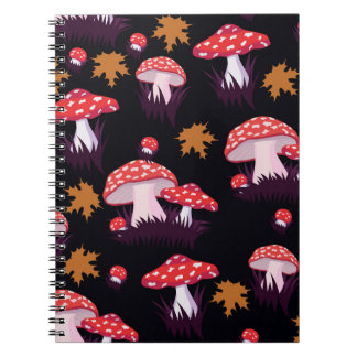 Carnet Flûte agarique, imprimé feuille d'érable