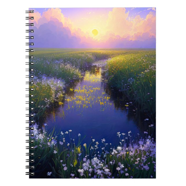 Carnet Flux à travers la prairie verte (Devant)