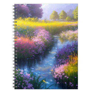 Carnet Flux dans le champ des fleurs