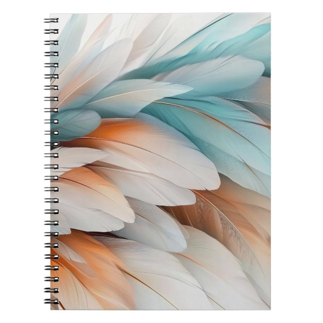 Carnet Flux de plume abstrait – Élégance douce (Devant)