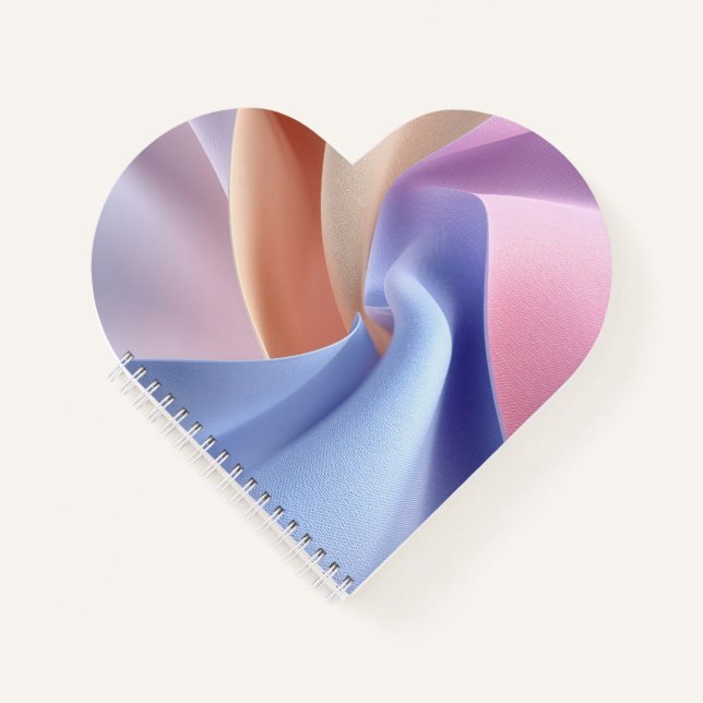 Carnet Flux de tissu pastel abstrait avec des courbes dou (Devant)