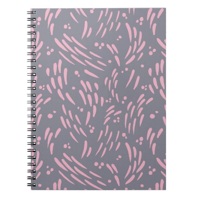 Carnet Flux en gris et rose (Devant)