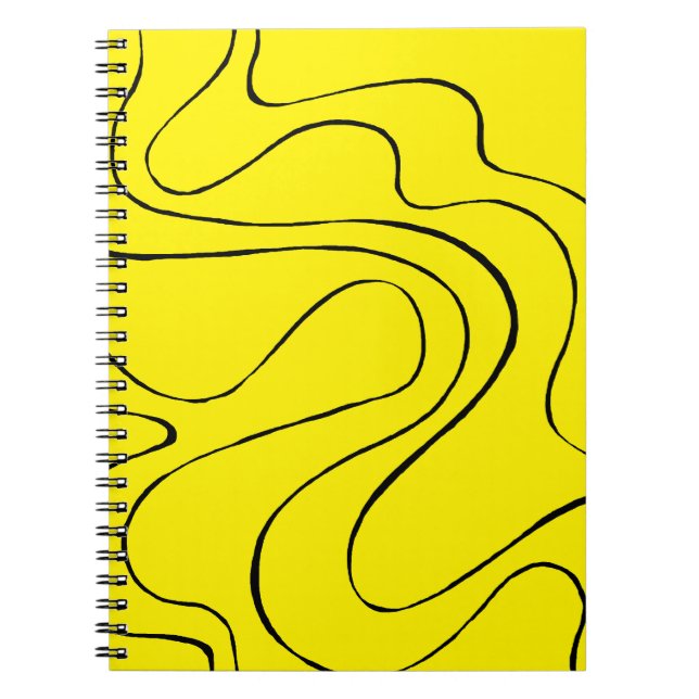 Carnet Flux et reflux 2 en noir et jaune (Devant)