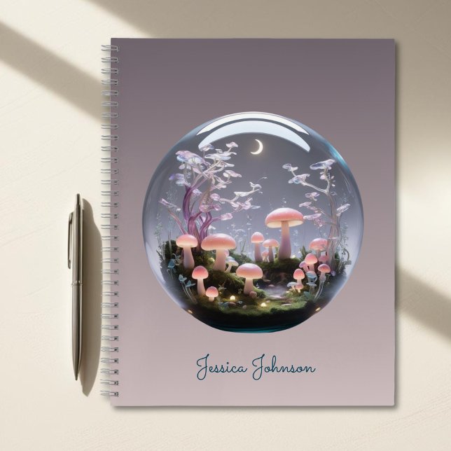 Carnet Flux forestier enchâssé avec nom personnalisé (Enchanted Forest Glow with Custom Name Notebook)