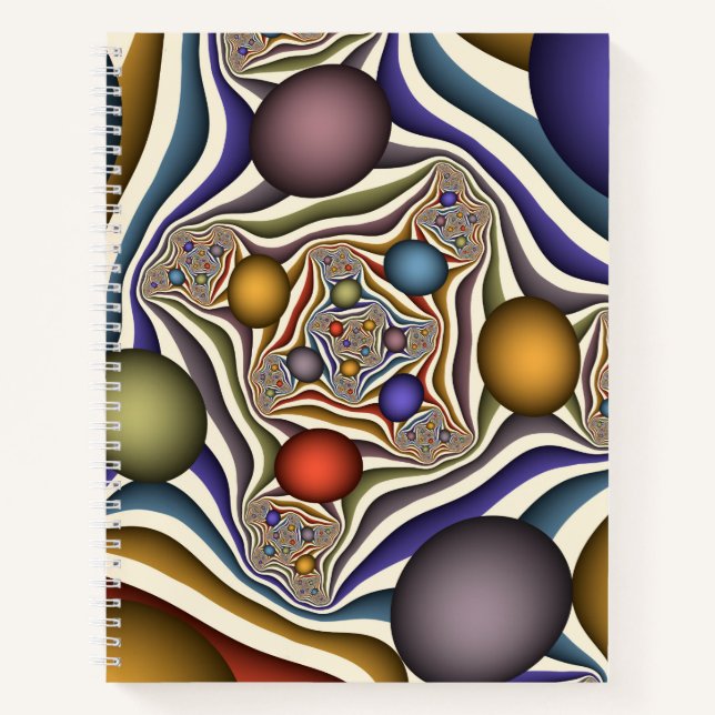Carnet Flying Up Colorful Moderne Art Fractal Abstrait (Devant)