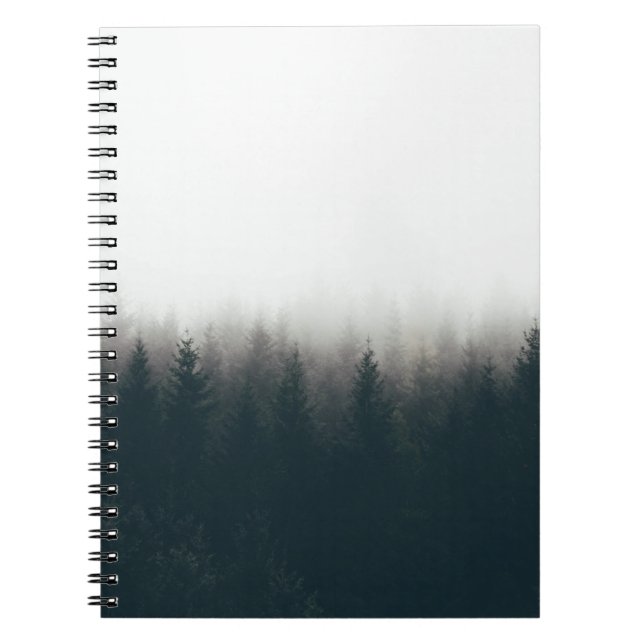 Carnet Foggy Forest Pine Mountain Art esthétique (Devant)