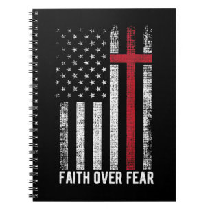 Carnet Foi sur la peur États-Unis Drapeau Croix chrétienn